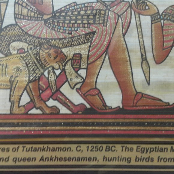 Hand-painted papyrus painted souvenir portrait (Tutankhamon Design) - Picture 12 of 16